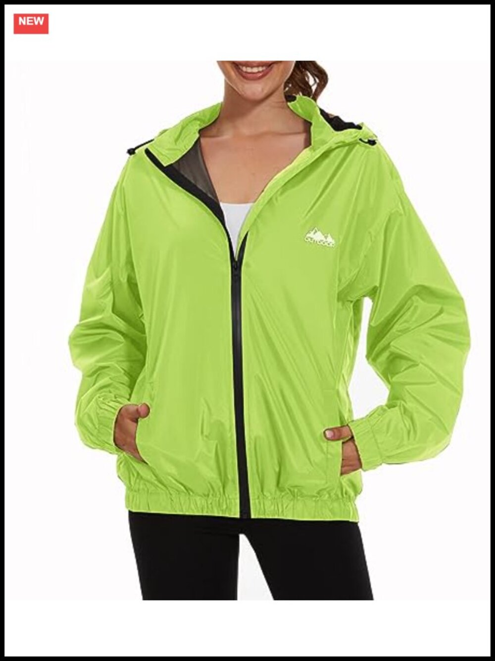 Women's Waterproof Rain Jacket Hooded Lightweight Running Cycling Windbreaker